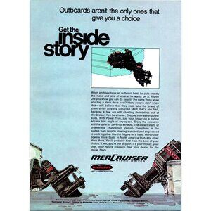 1971 Mercruiser Stern Drives Inboard Outboard Vintage Print Ad Boating Wall Art